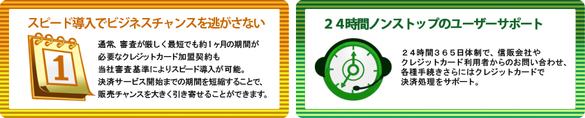 ・スピード決済導入でビジネスチャンスを逃さない
・24時間ノンストップサポート