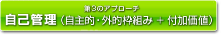 第3のアプローチ自己管理（自主的・自主的枠組み+付加価値）